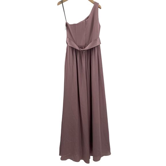 VERA WANG WHITE Gown Dress Size 10 One Shoulder Quartz Formal Wedding Bridesmaid - Picture 3 of 16